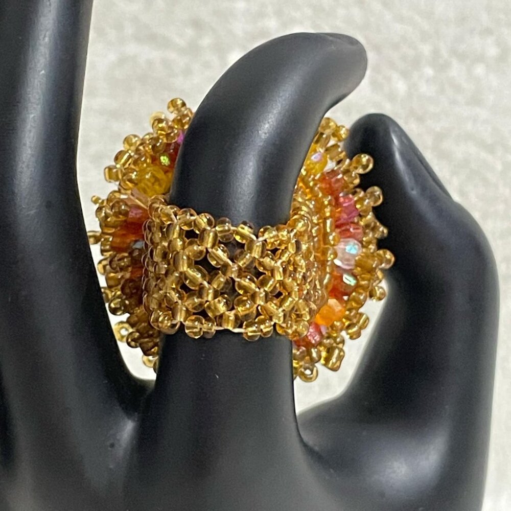 Hand Crafted Beaded Ring - Picture 3 of 4